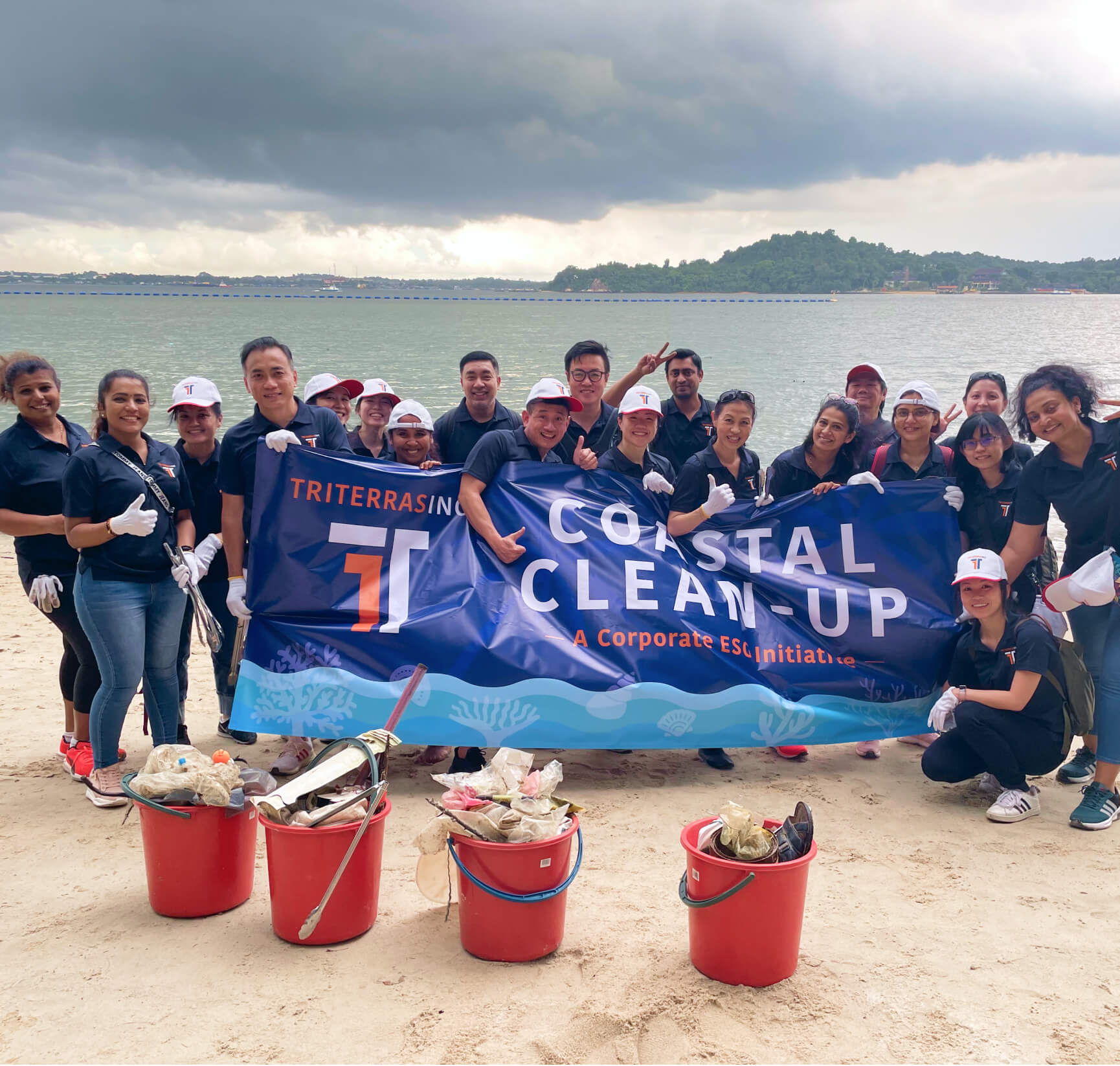 Triterras' team at a "Costal Clean-up" initiative.
