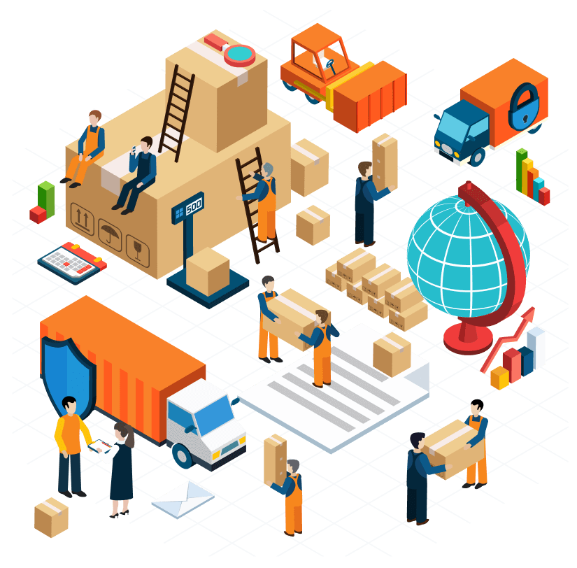 A vector illustration for marketplace solution.